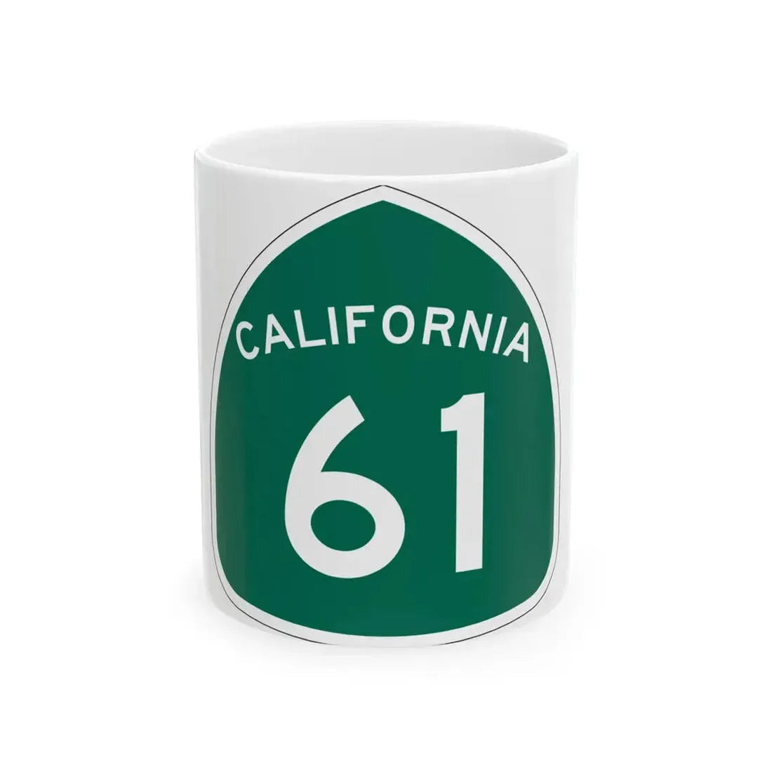 California 61 (California) (Road Sign) White Coffee Mug 11oz - Go Mug Yourself