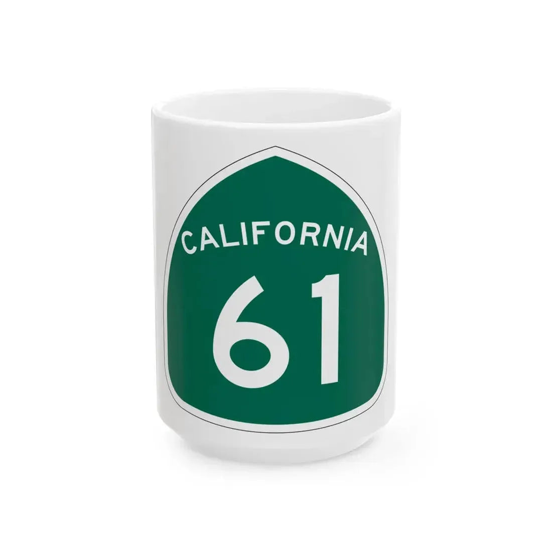 California 61 (California) (Road Sign) White Coffee Mug 15oz - Go Mug Yourself