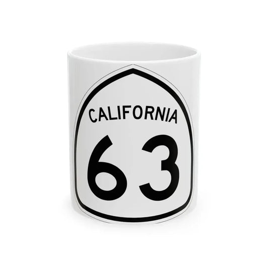 California 63 1957 (California) (Road Sign) White Coffee Mug 11oz - Go Mug Yourself