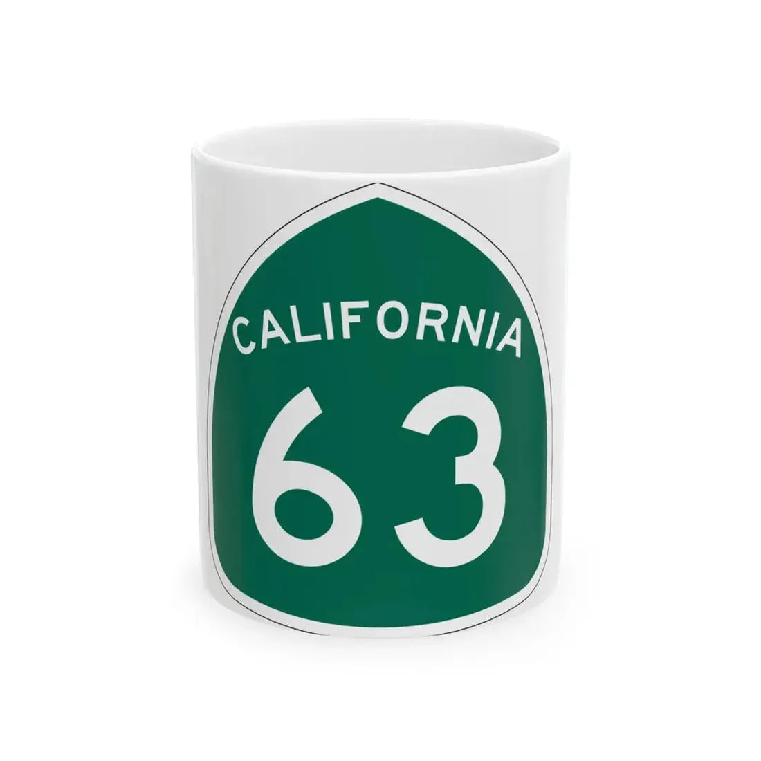 California 63 (California) (Road Sign) White Coffee Mug 11oz - Go Mug Yourself