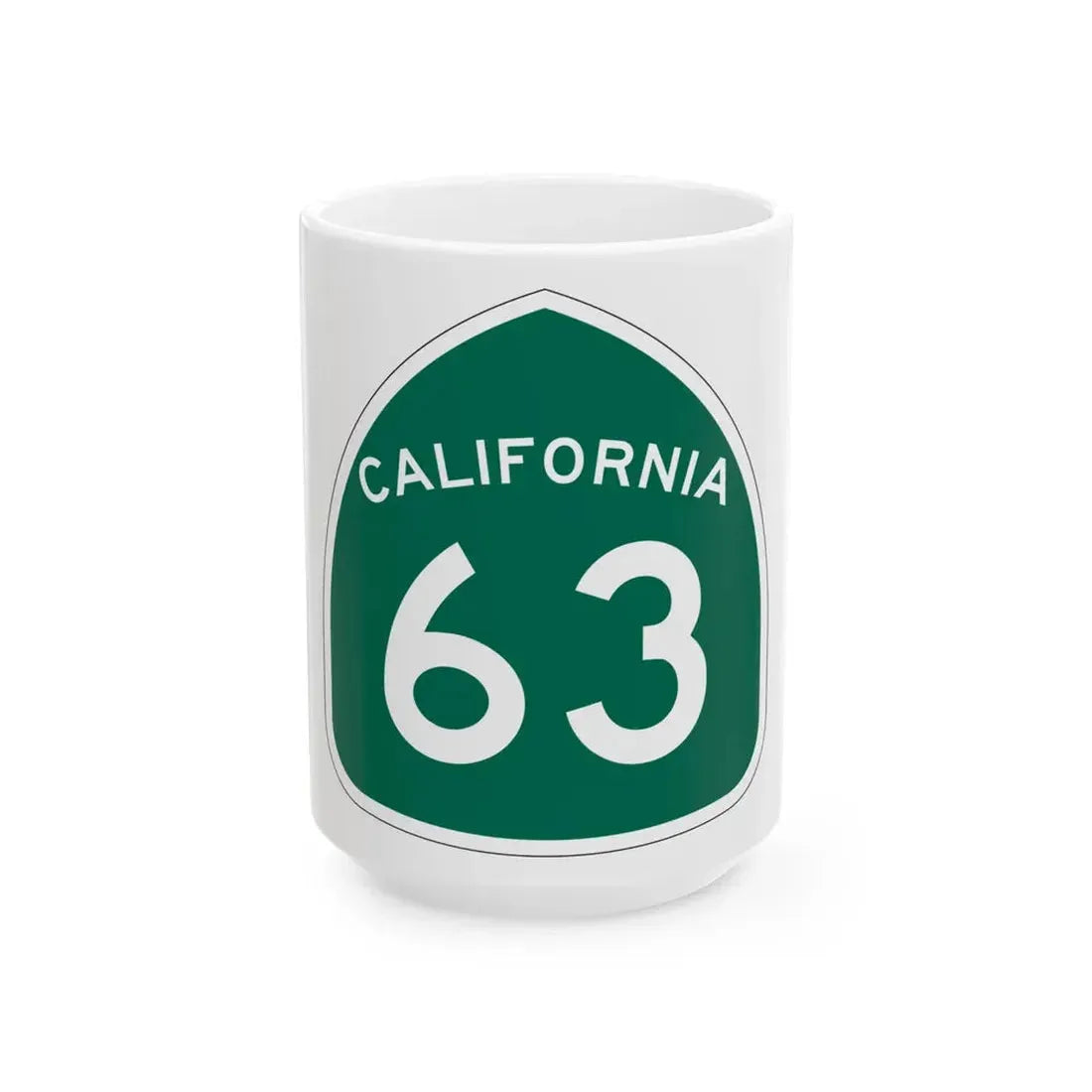 California 63 (California) (Road Sign) White Coffee Mug 15oz - Go Mug Yourself