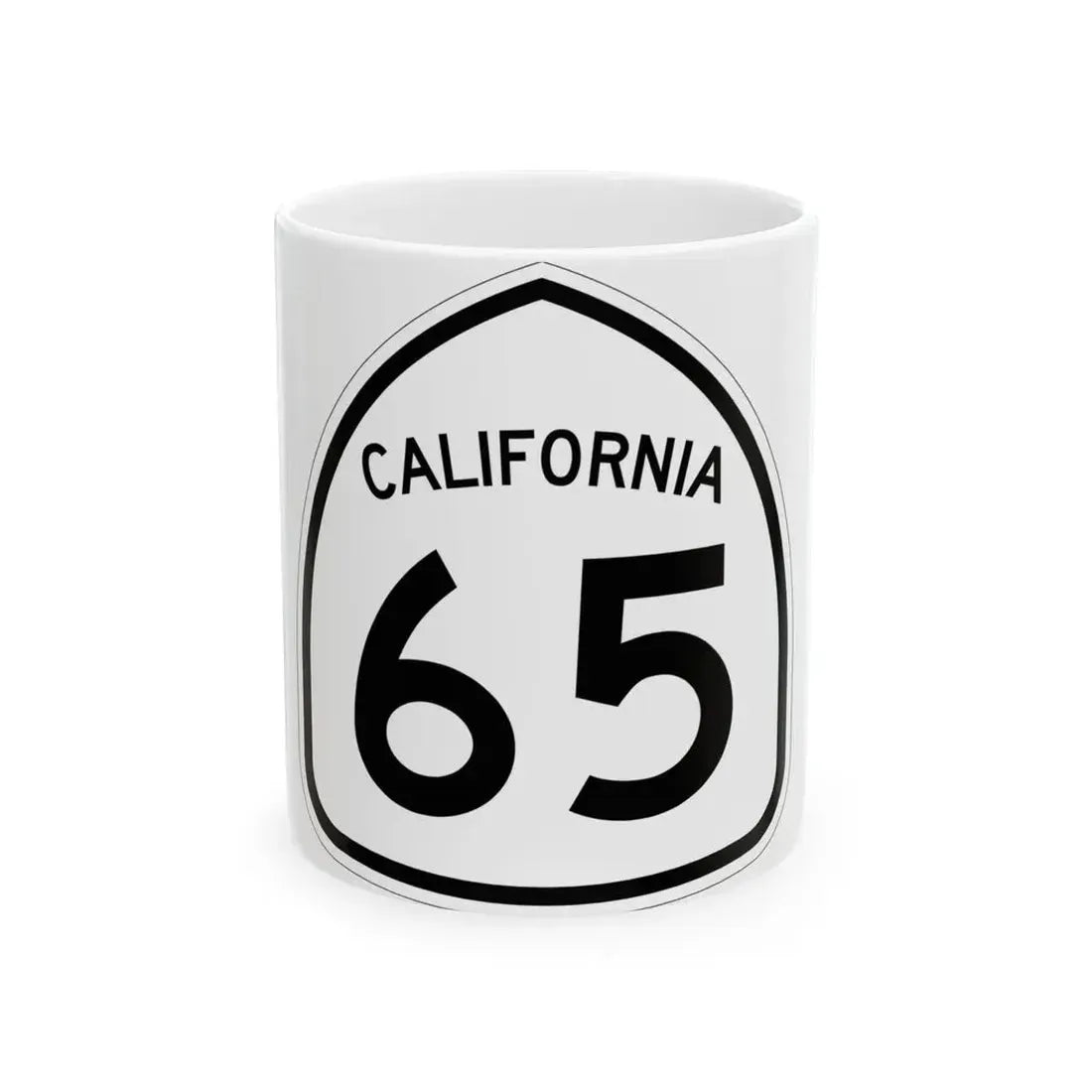 California 65 1957 (California) (Road Sign) White Coffee Mug 11oz - Go Mug Yourself
