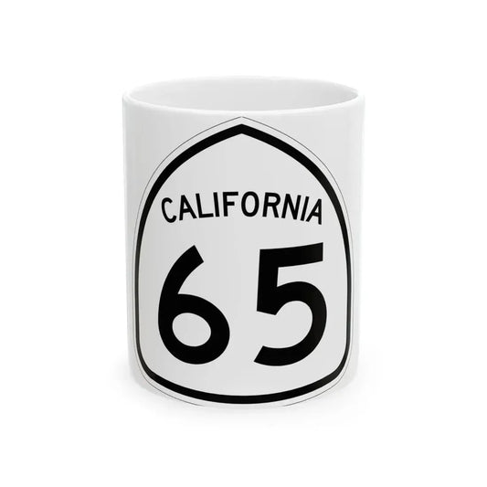 California 65 1957 (California) (Road Sign) White Coffee Mug 11oz - Go Mug Yourself
