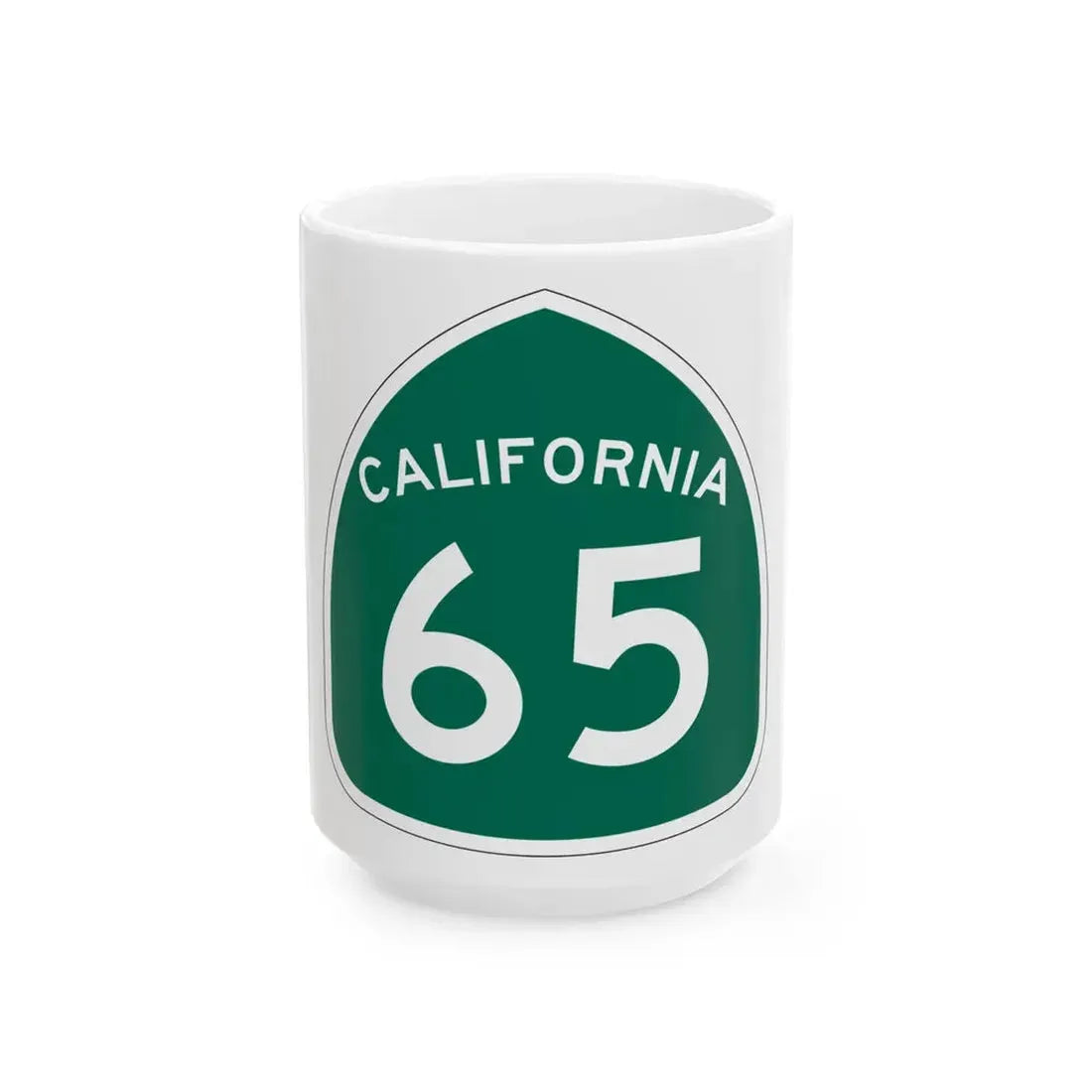 California 65 (California) (Road Sign) White Coffee Mug 15oz - Go Mug Yourself