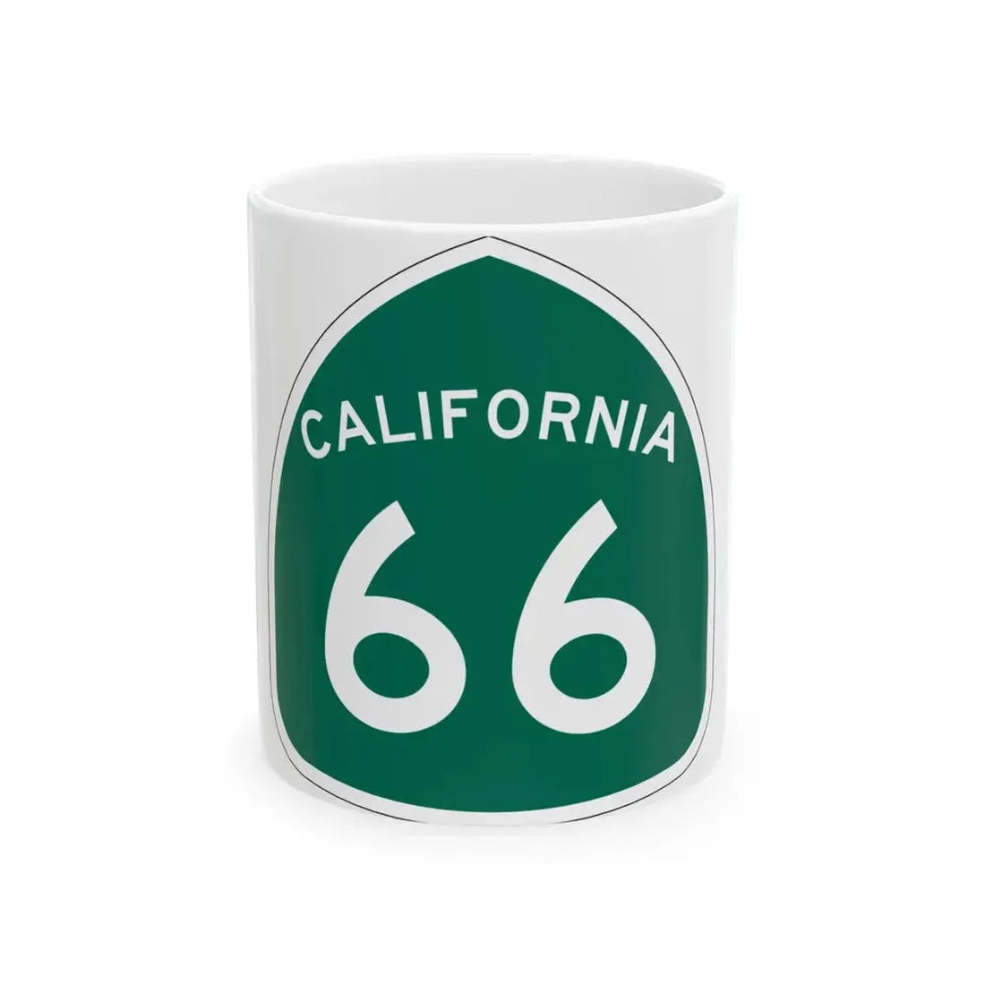 California 66 (California) (Road Sign) White Coffee Mug 11oz - Go Mug Yourself