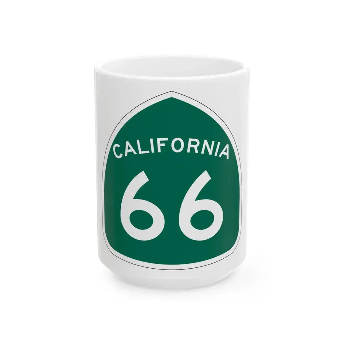 California 66 (California) (Road Sign) White Coffee Mug 15oz - Go Mug Yourself