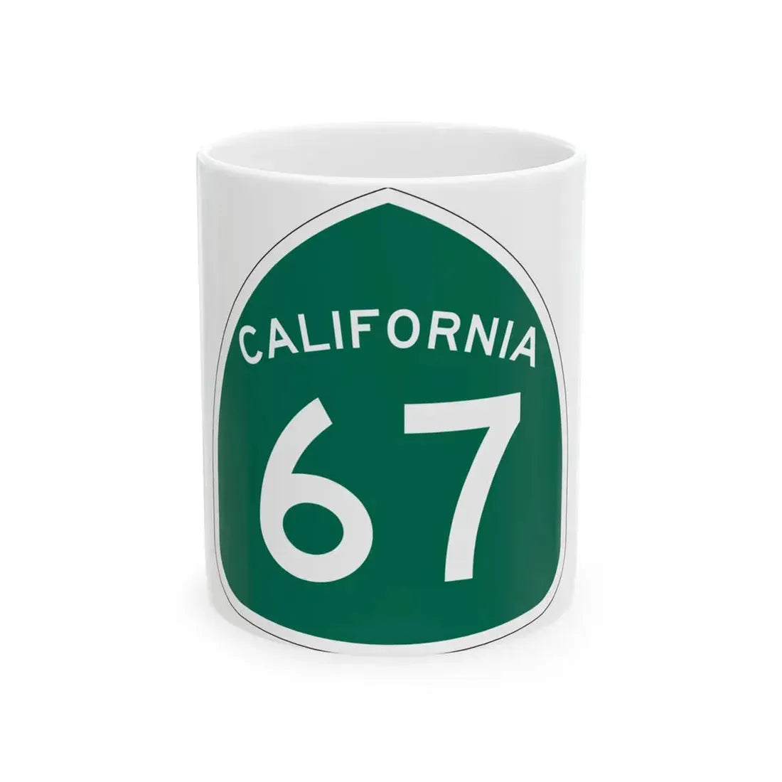 California 67 (California) (Road Sign) White Coffee Mug 11oz - Go Mug Yourself