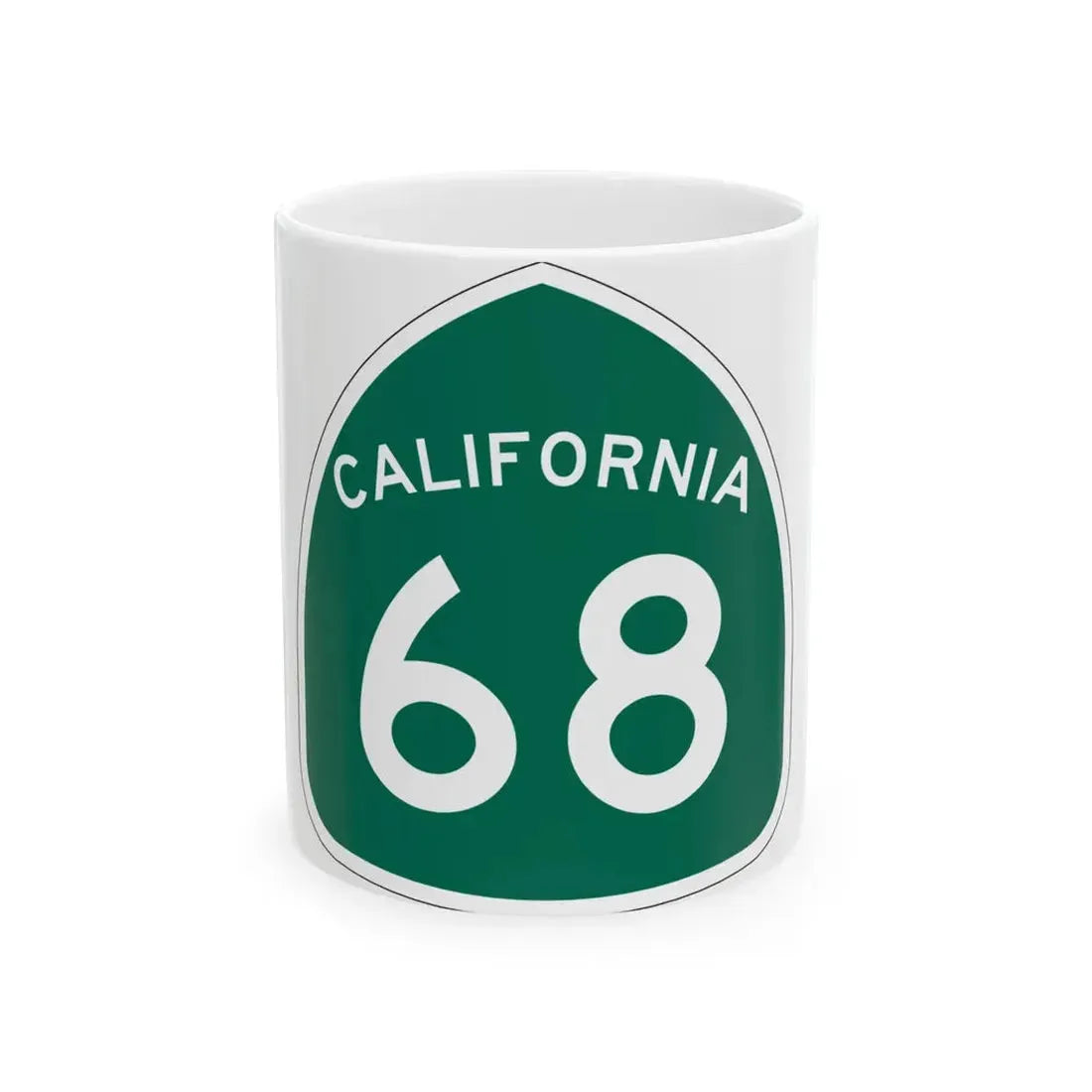 California 68 (California) (Road Sign) White Coffee Mug 11oz - Go Mug Yourself
