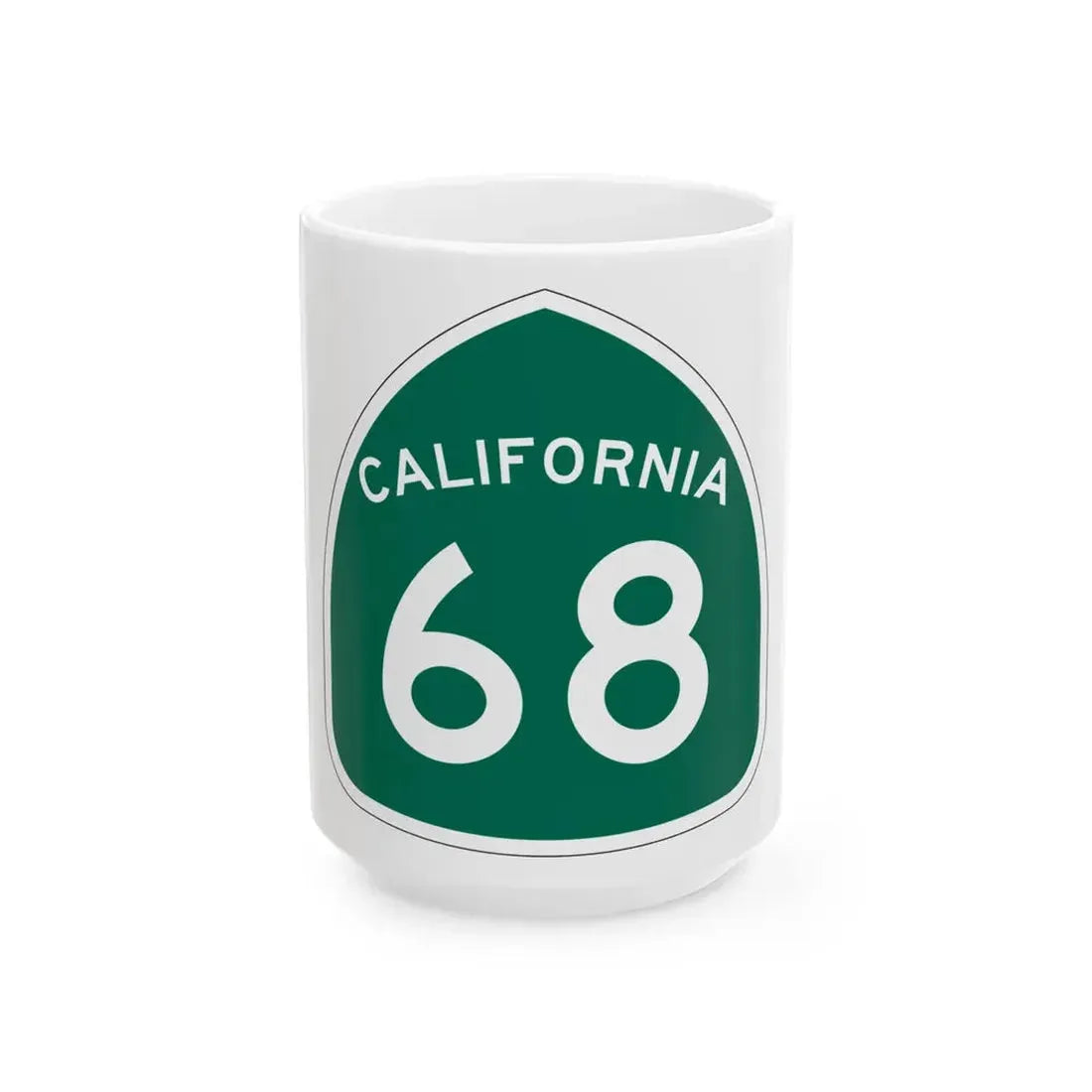 California 68 (California) (Road Sign) White Coffee Mug 15oz - Go Mug Yourself
