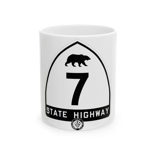 California 7 1948 (California) (Road Sign) White Coffee Mug 11oz - Go Mug Yourself