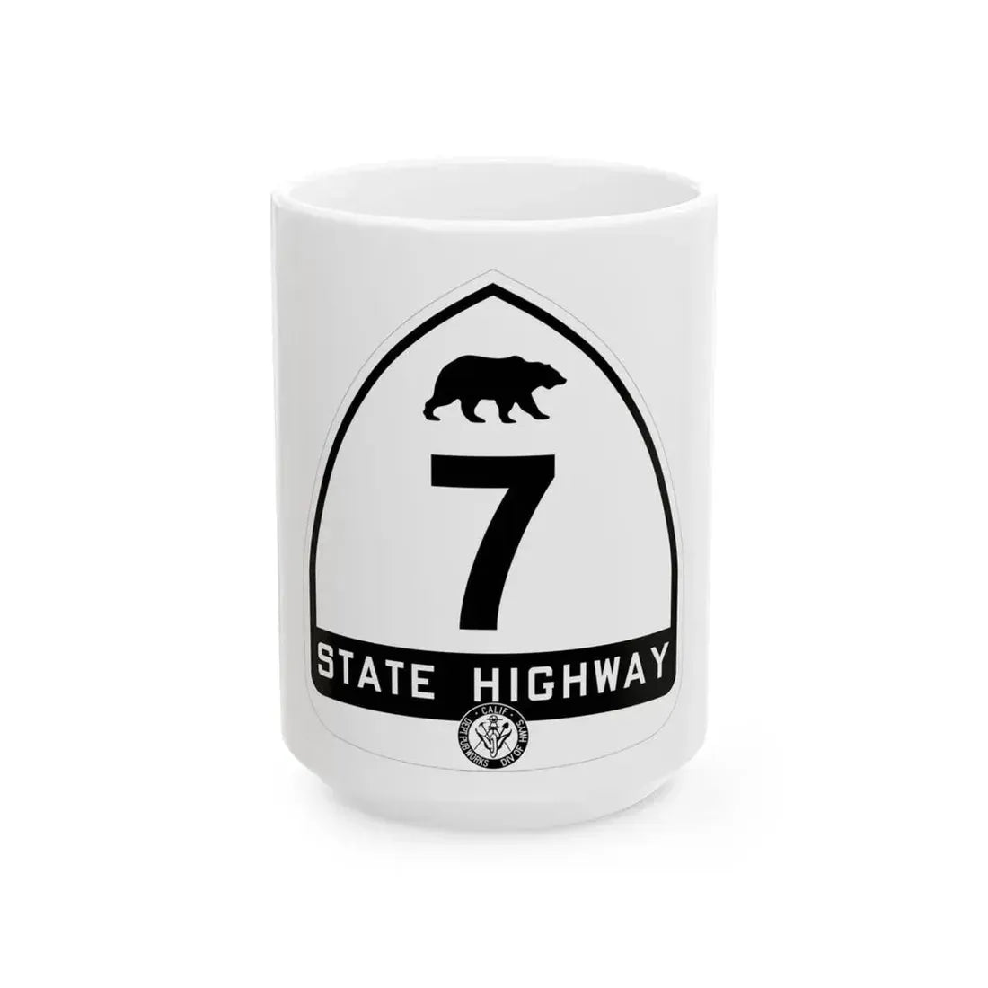 California 7 1948 (California) (Road Sign) White Coffee Mug 15oz - Go Mug Yourself
