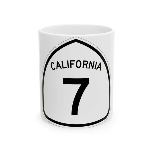 California 7 1957 (California) (Road Sign) White Coffee Mug 11oz - Go Mug Yourself
