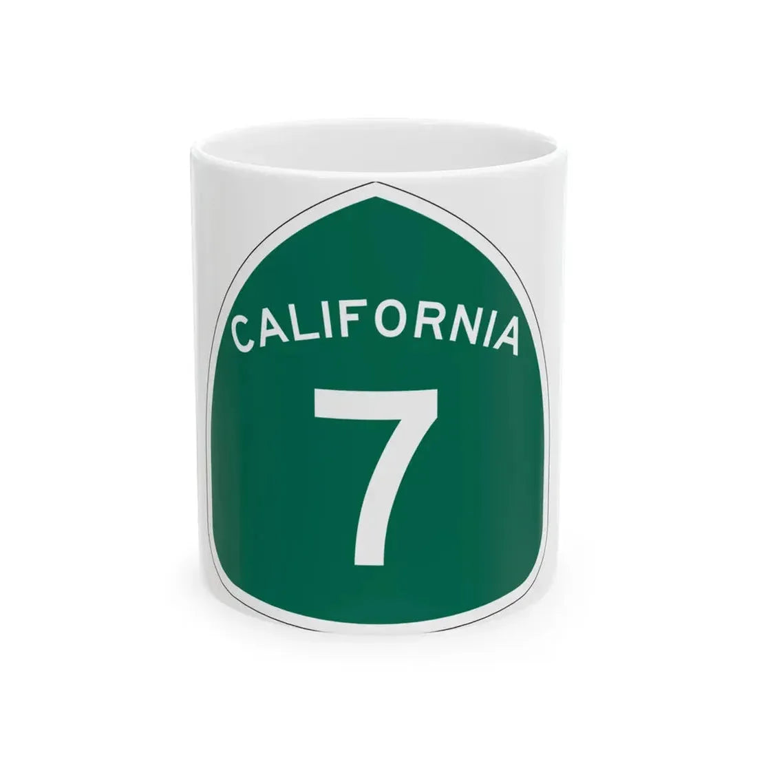 California 7 (California) (Road Sign) White Coffee Mug 11oz - Go Mug Yourself