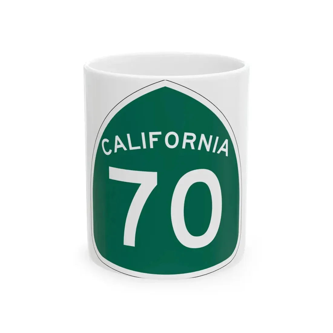 California 70 (California) (Road Sign) White Coffee Mug 11oz - Go Mug Yourself