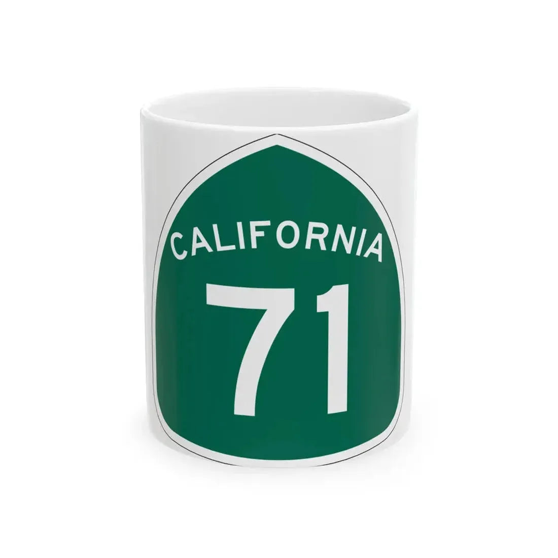 California 71 (California) (Road Sign) White Coffee Mug 11oz - Go Mug Yourself