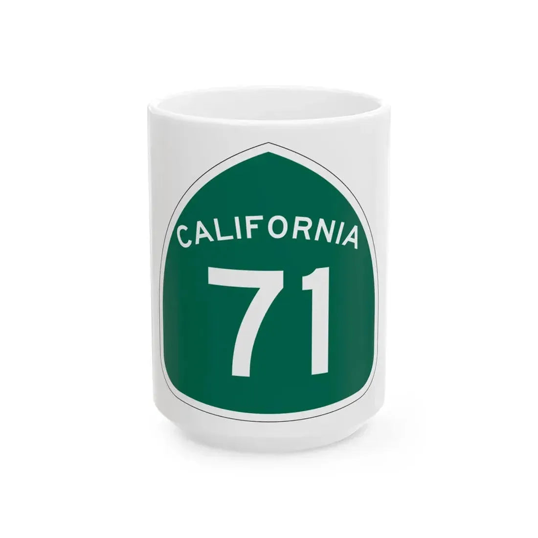 California 71 (California) (Road Sign) White Coffee Mug 15oz - Go Mug Yourself
