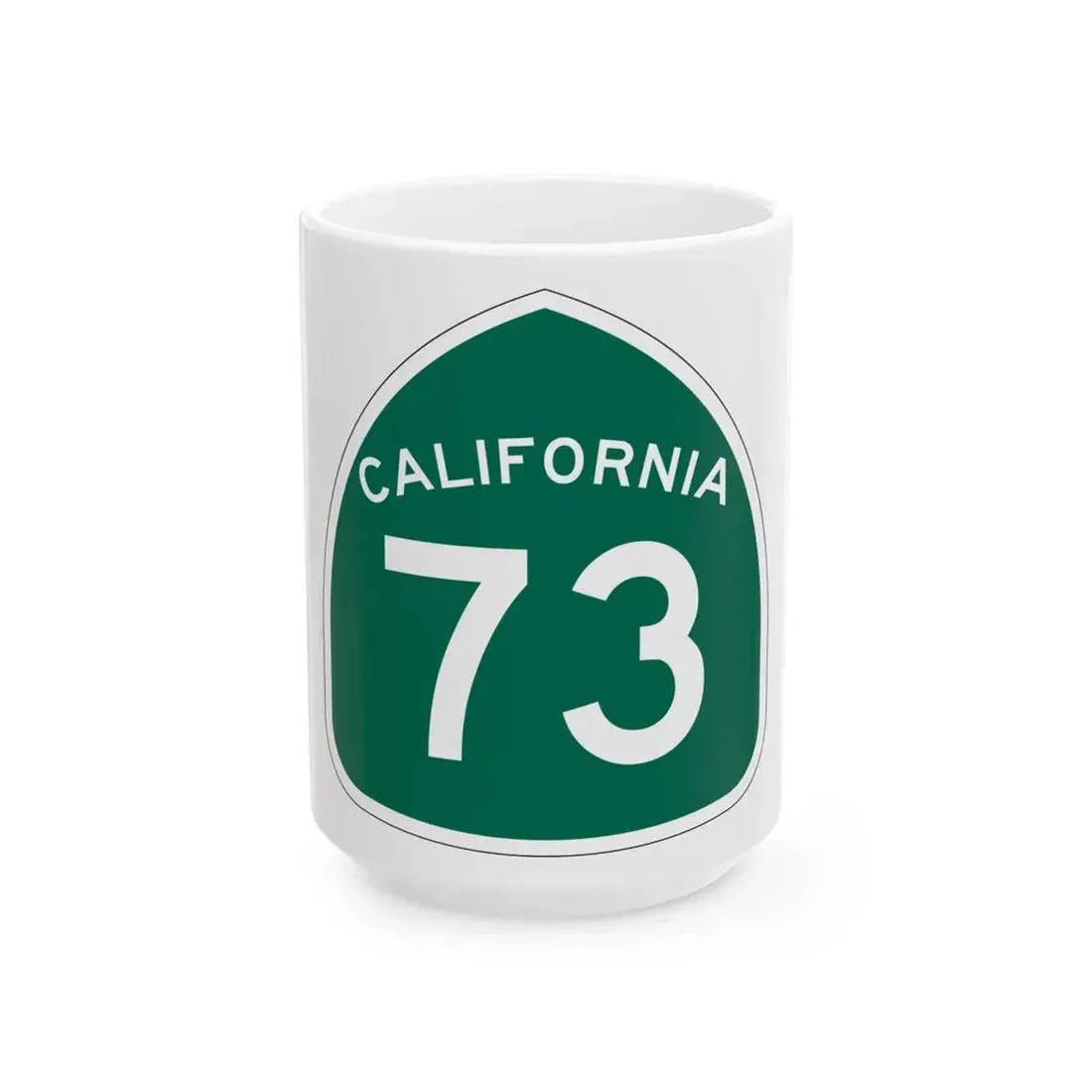 California 73 (California) (Road Sign) White Coffee Mug 15oz - Go Mug Yourself