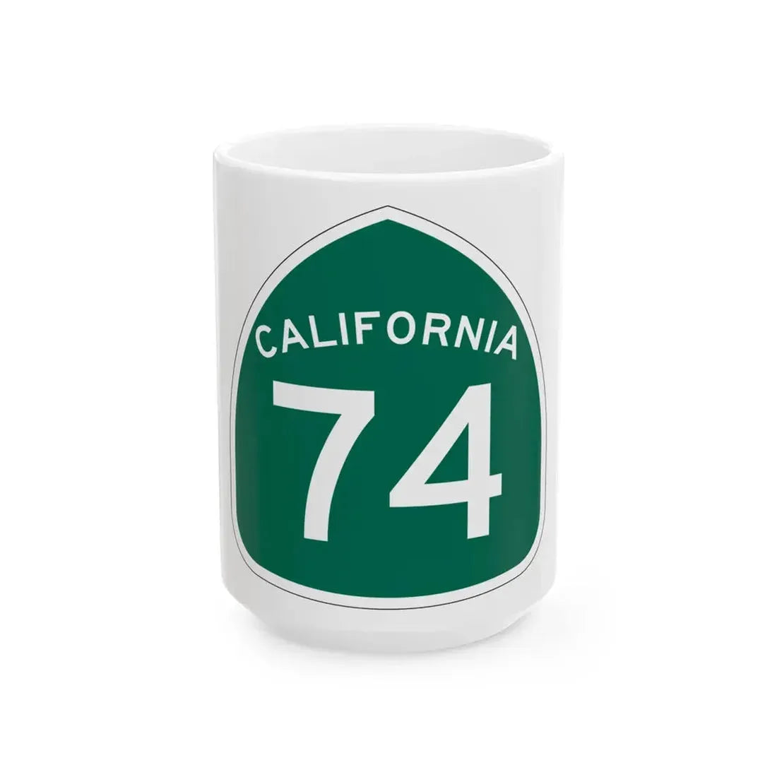 California 74 (California) (Road Sign) White Coffee Mug 15oz - Go Mug Yourself