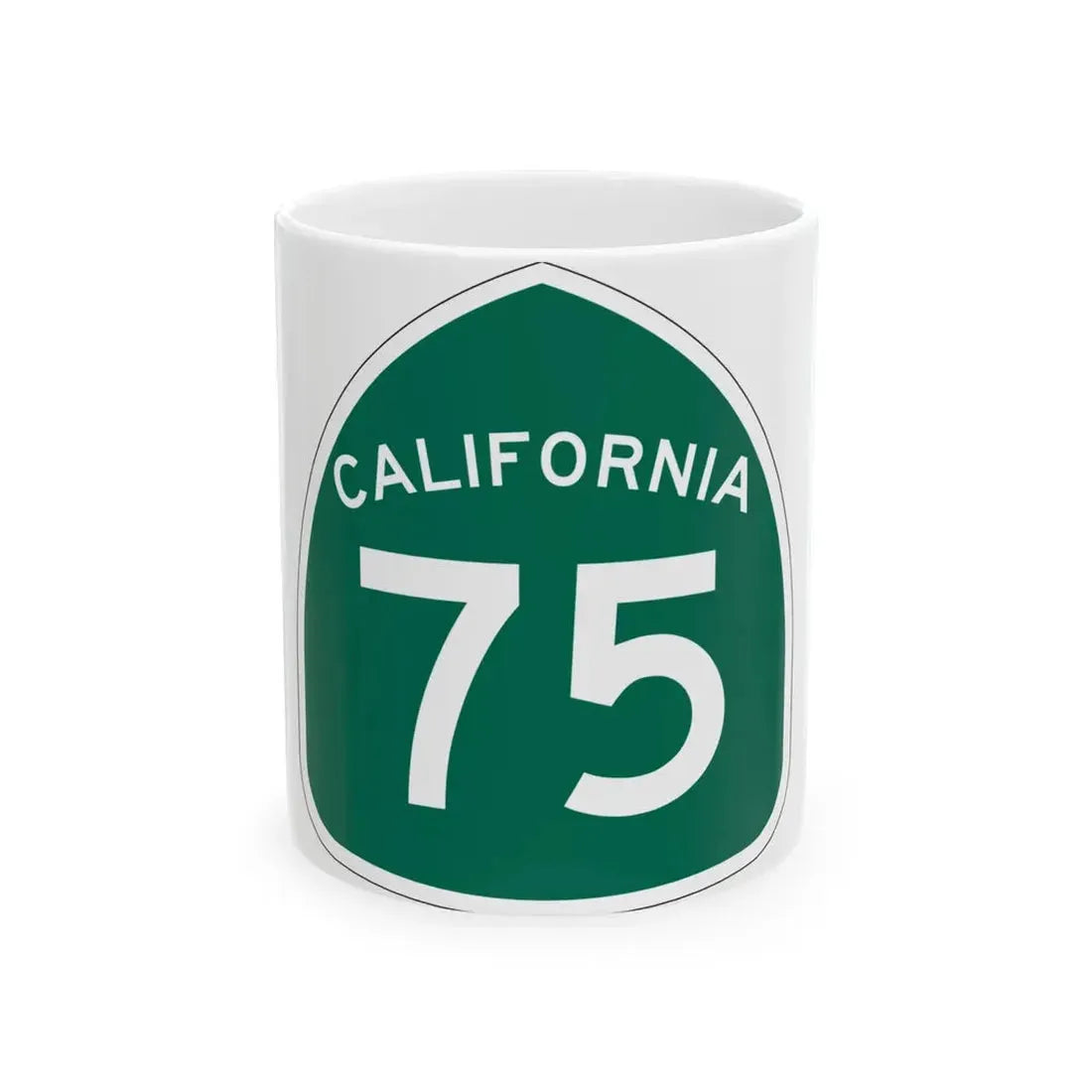 California 75 (California) (Road Sign) White Coffee Mug 11oz - Go Mug Yourself