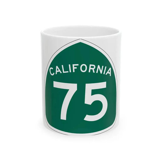 California 75 (California) (Road Sign) White Coffee Mug 11oz - Go Mug Yourself