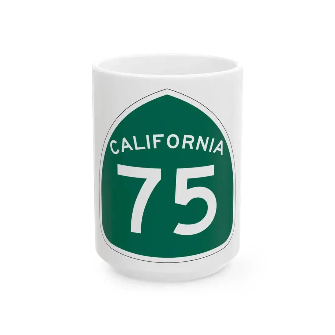 California 75 (California) (Road Sign) White Coffee Mug 15oz - Go Mug Yourself