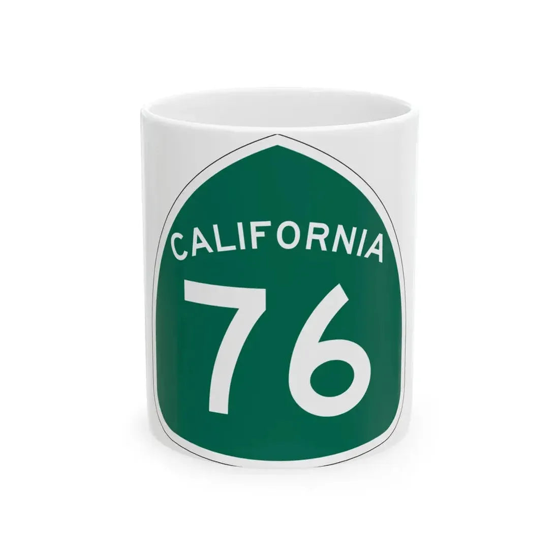 California 76 (California) (Road Sign) White Coffee Mug 11oz - Go Mug Yourself