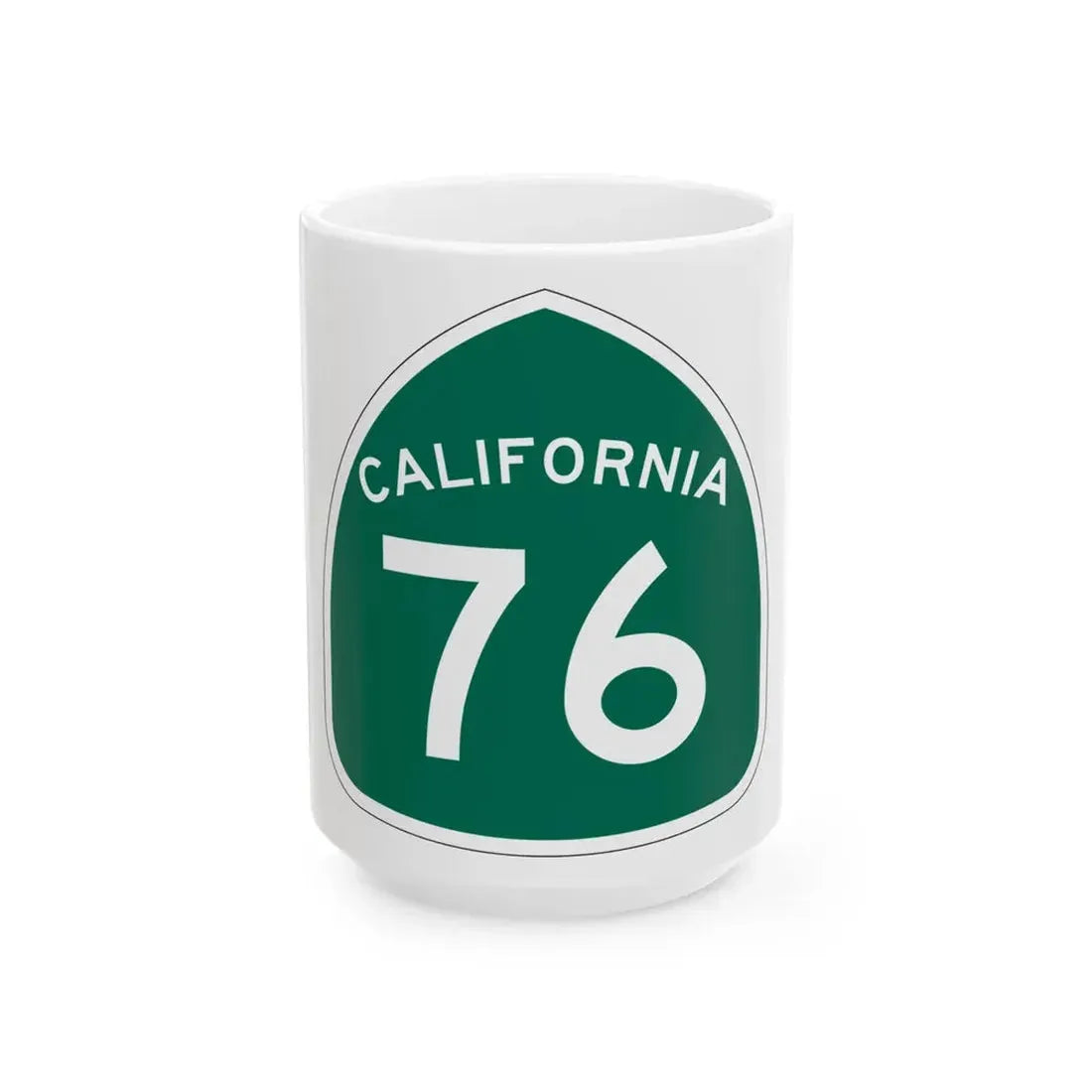 California 76 (California) (Road Sign) White Coffee Mug 15oz - Go Mug Yourself