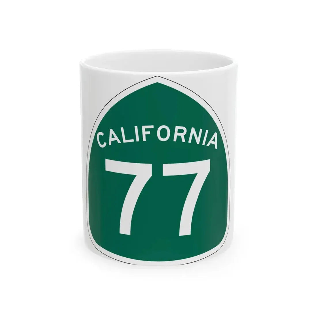 California 77 (California) (Road Sign) White Coffee Mug 11oz - Go Mug Yourself