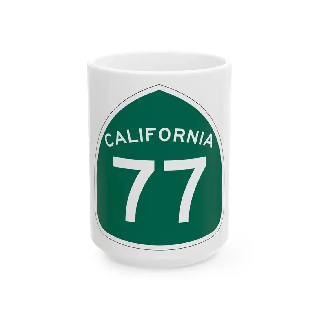 California 77 (California) (Road Sign) White Coffee Mug 15oz - Go Mug Yourself