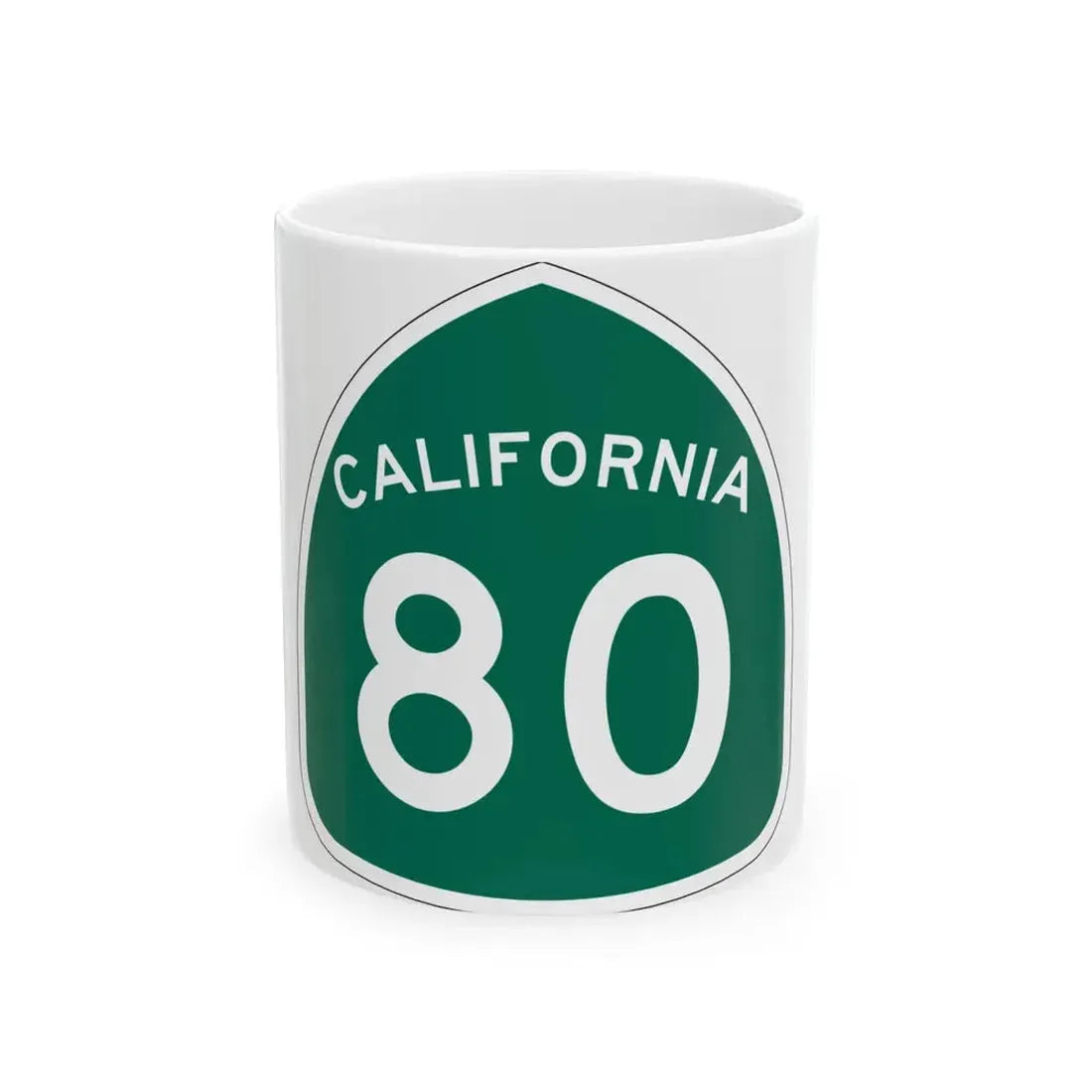 California 80 (California) (Road Sign) White Coffee Mug 11oz - Go Mug Yourself