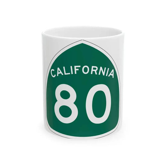 California 80 (California) (Road Sign) White Coffee Mug 11oz - Go Mug Yourself