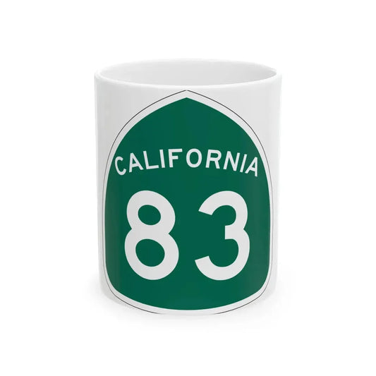 California 83 (California) (Road Sign) White Coffee Mug 11oz - Go Mug Yourself