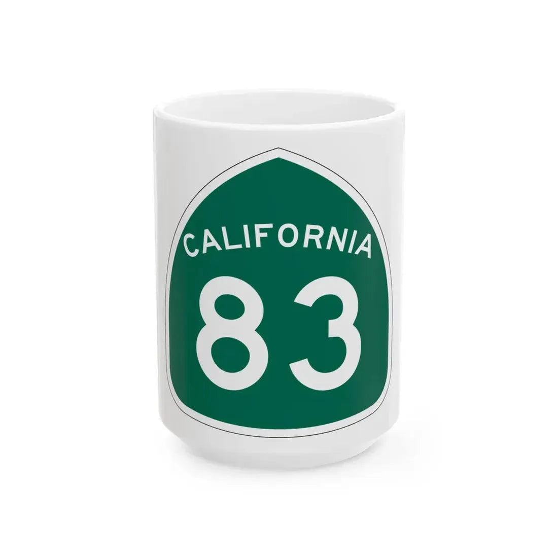California 83 (California) (Road Sign) White Coffee Mug 15oz - Go Mug Yourself