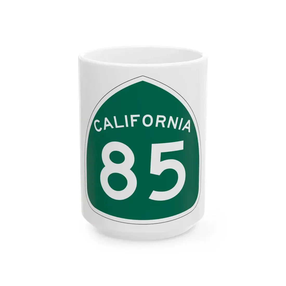 California 85 (California) (Road Sign) White Coffee Mug 15oz - Go Mug Yourself
