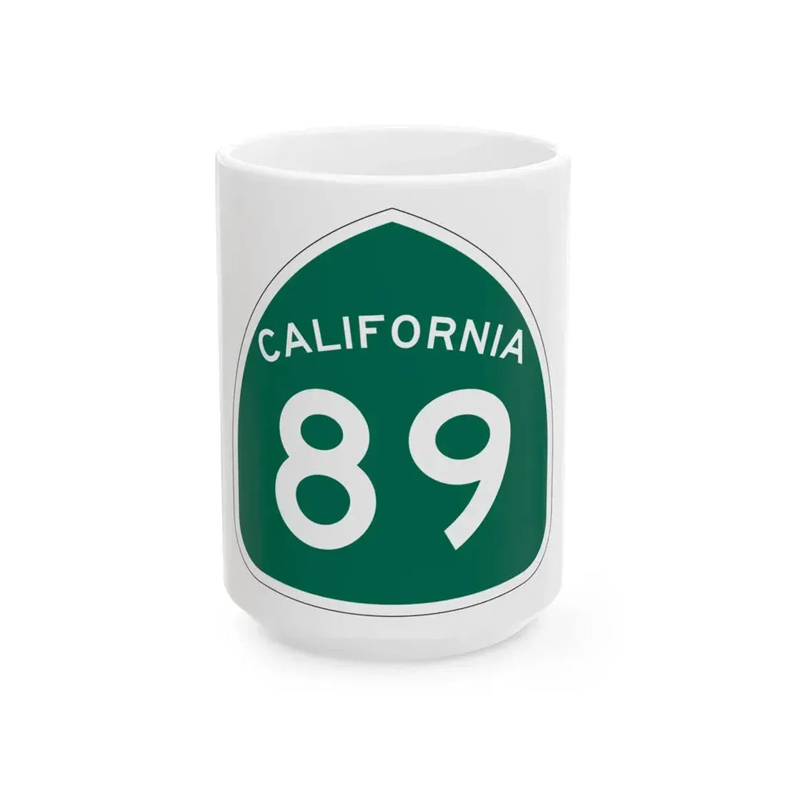 California 89 (California) (Road Sign) White Coffee Mug 15oz - Go Mug Yourself