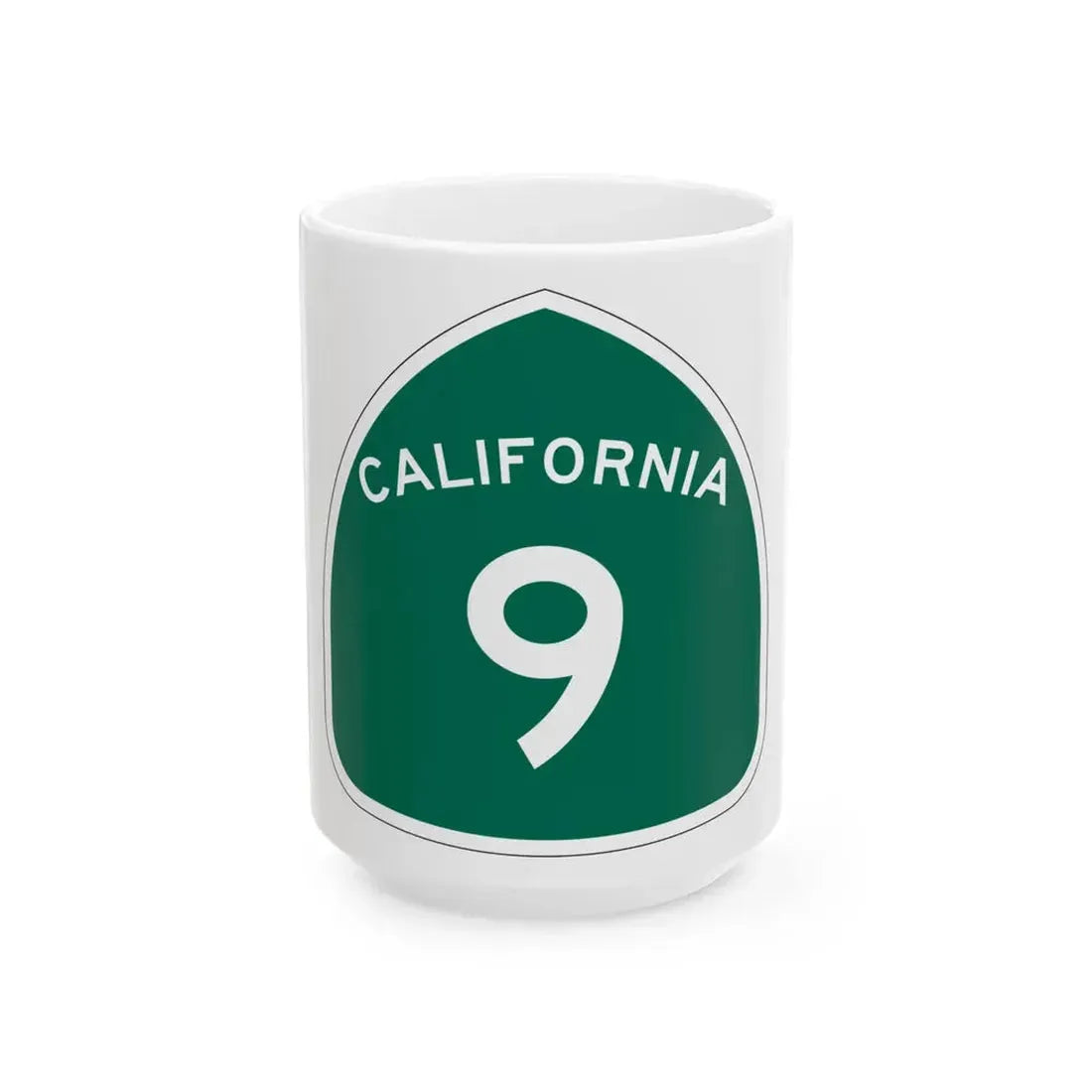 California 9 (California) (Road Sign) White Coffee Mug 15oz - Go Mug Yourself