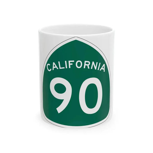 California 90 (California) (Road Sign) White Coffee Mug 11oz - Go Mug Yourself