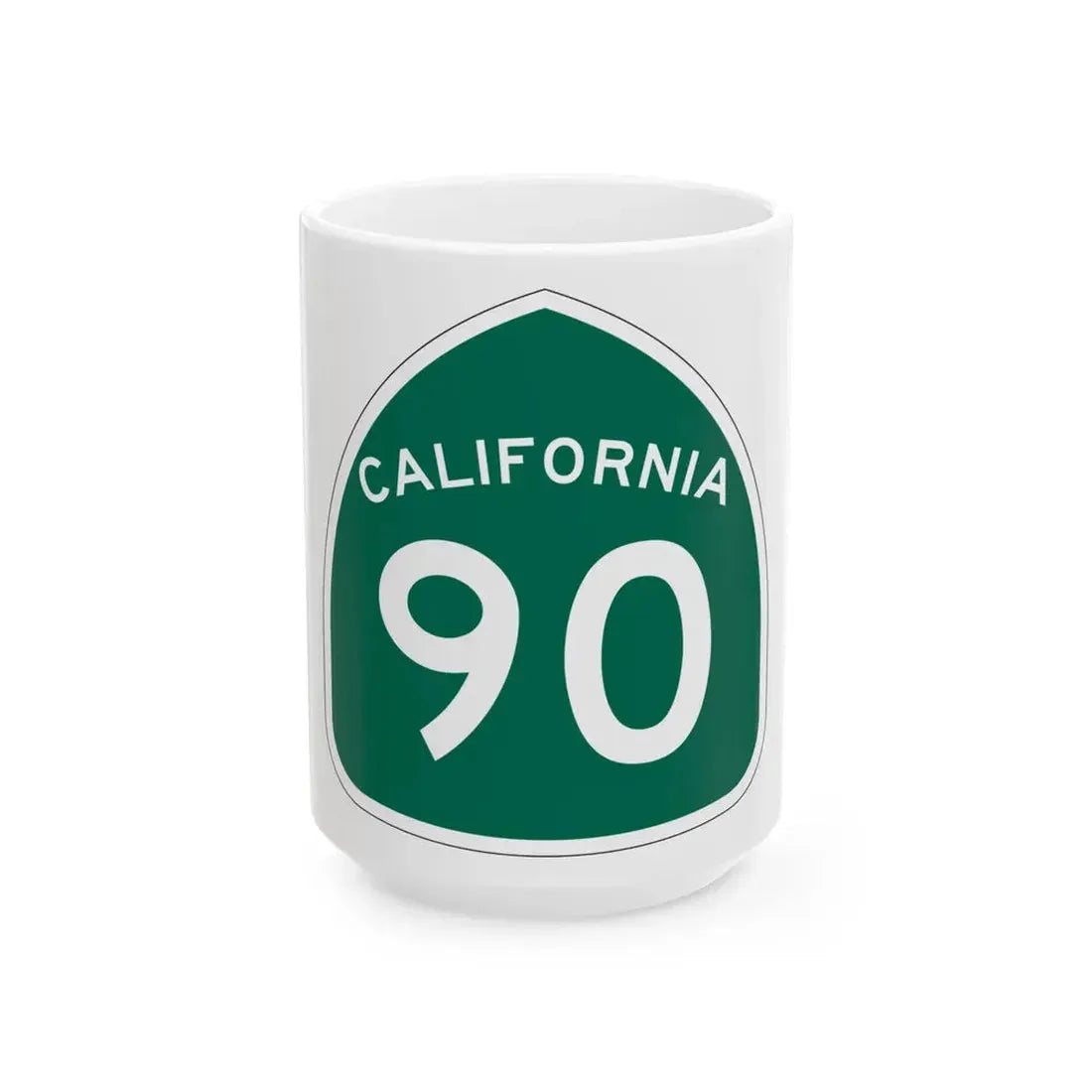 California 90 (California) (Road Sign) White Coffee Mug 15oz - Go Mug Yourself