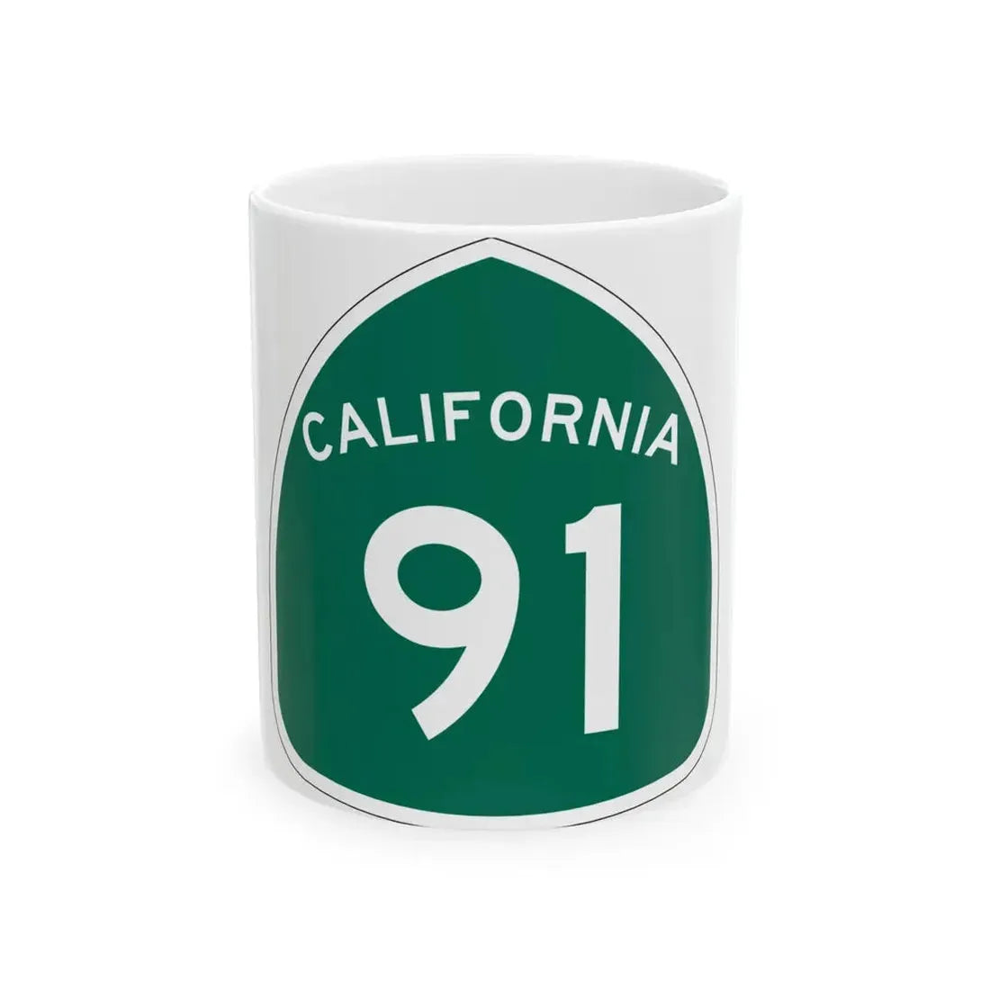 California 91 (California) (Road Sign) White Coffee Mug 11oz - Go Mug Yourself