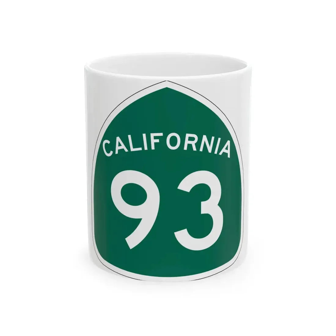 California 93 (California) (Road Sign) White Coffee Mug 11oz - Go Mug Yourself