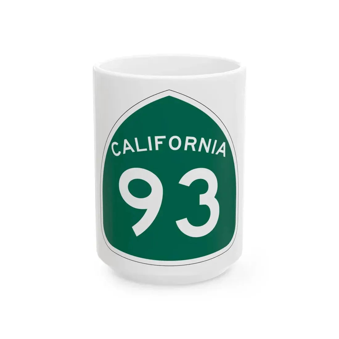 California 93 (California) (Road Sign) White Coffee Mug 15oz - Go Mug Yourself