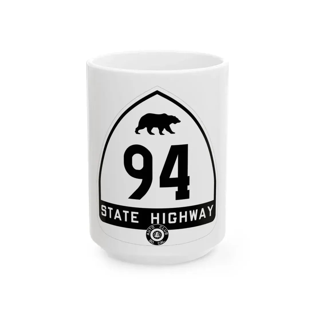 California 94 1934 S (California) (Road Sign) White Coffee Mug 15oz - Go Mug Yourself