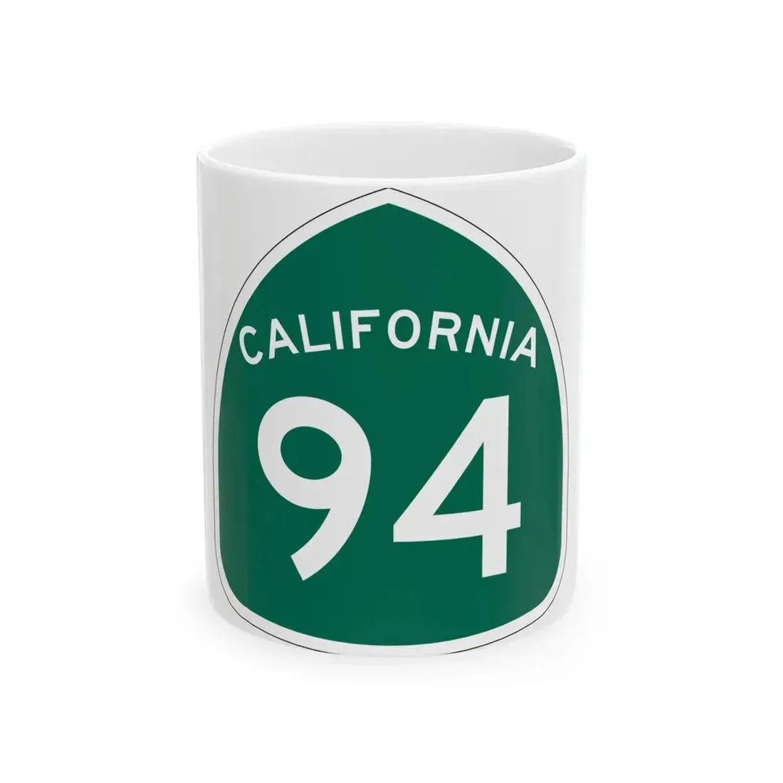 California 94 (California) (Road Sign) White Coffee Mug 11oz - Go Mug Yourself
