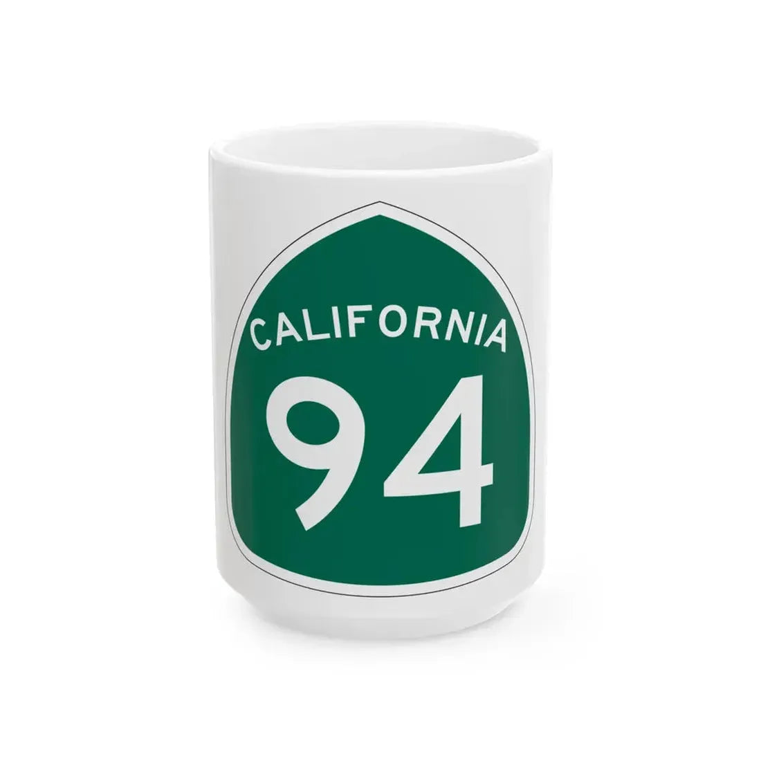 California 94 (California) (Road Sign) White Coffee Mug 15oz - Go Mug Yourself