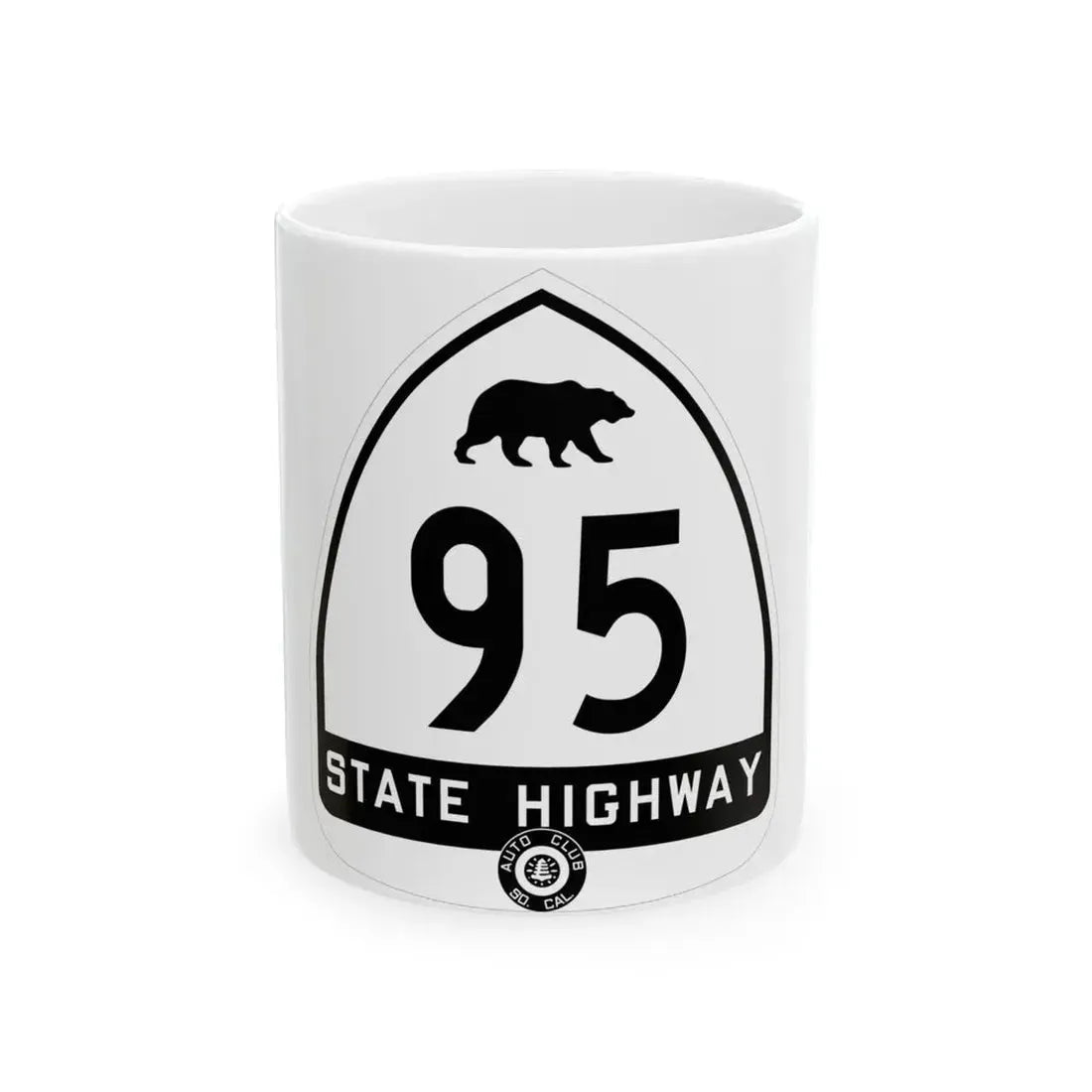 California 95 1934 S (California) (Road Sign) White Coffee Mug 11oz - Go Mug Yourself