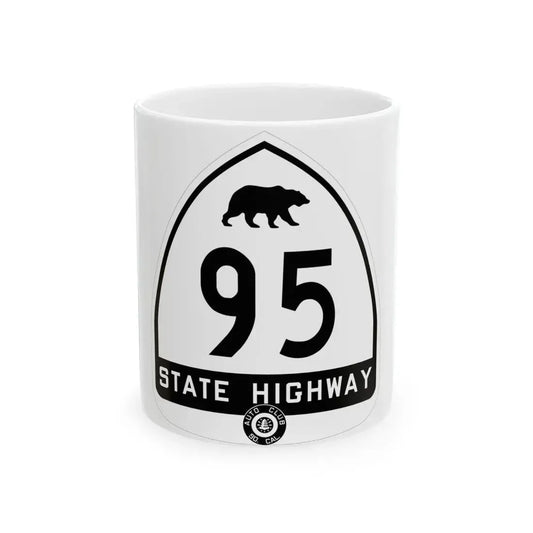 California 95 1934 S (California) (Road Sign) White Coffee Mug 11oz - Go Mug Yourself