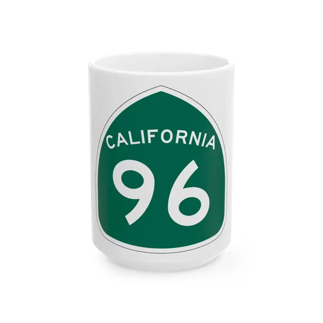 California 96 (California) (Road Sign) White Coffee Mug 15oz - Go Mug Yourself