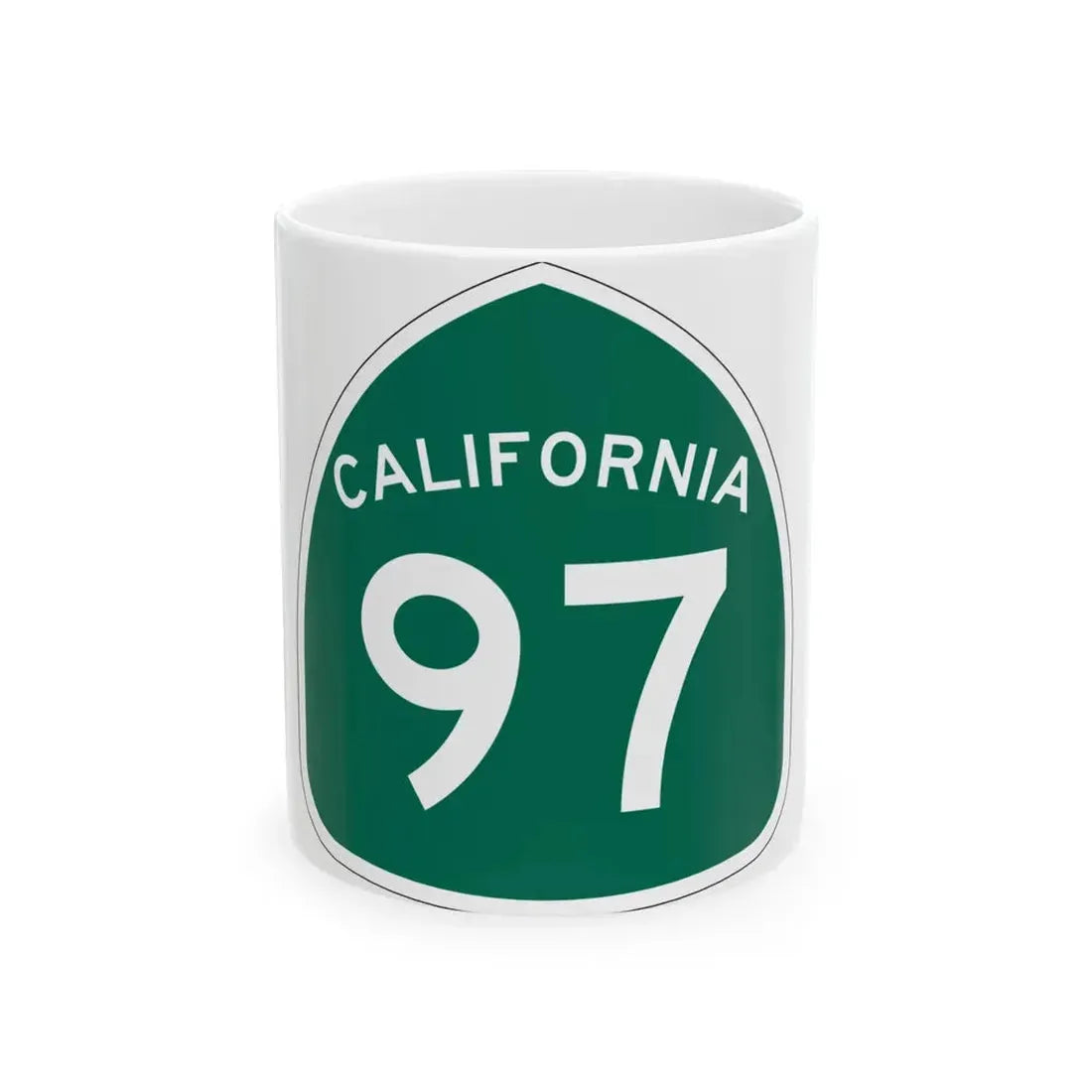 California 97 (California) (Road Sign) White Coffee Mug 11oz - Go Mug Yourself