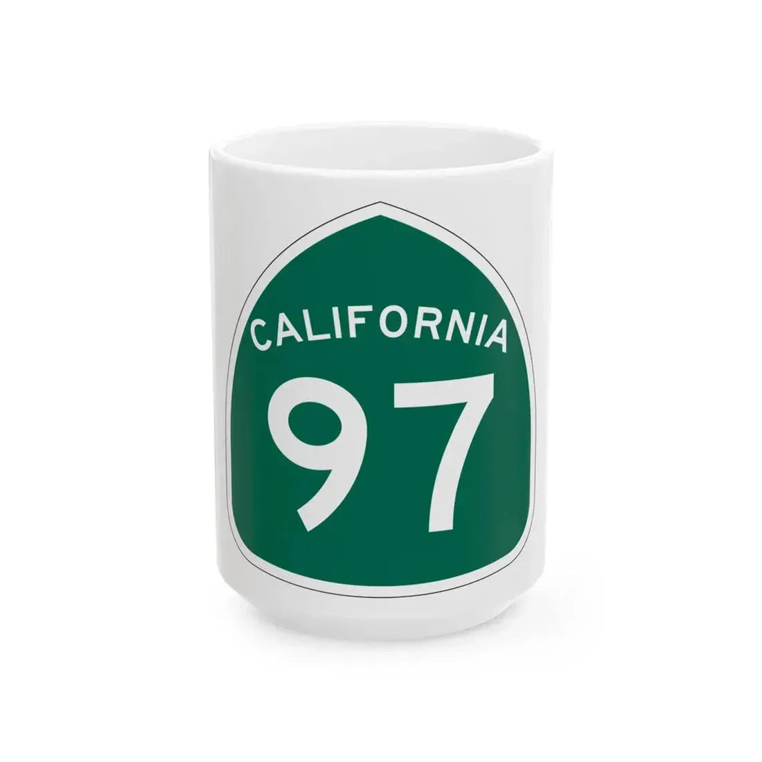 California 97 (California) (Road Sign) White Coffee Mug 15oz - Go Mug Yourself