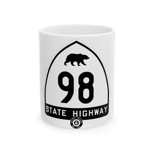 California 98 1934 S (California) (Road Sign) White Coffee Mug 11oz - Go Mug Yourself
